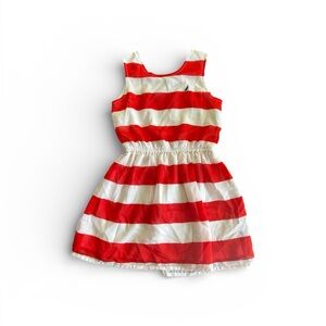 Nautica Red and White Striped Girls Dress Size 4T